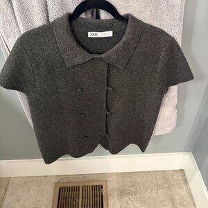 Zara short sleeve knit sweater